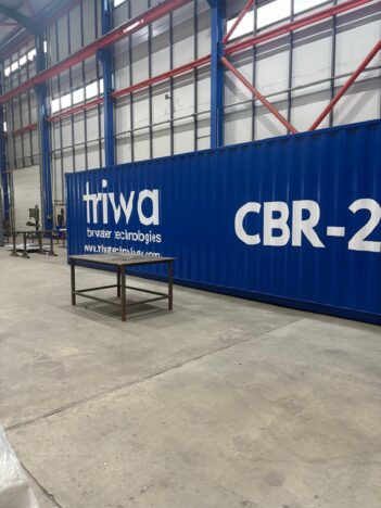 triwa-cbr-unit-water-saudi-uae Branded Triwa CBR container system for water treatment deployment in the Gulf